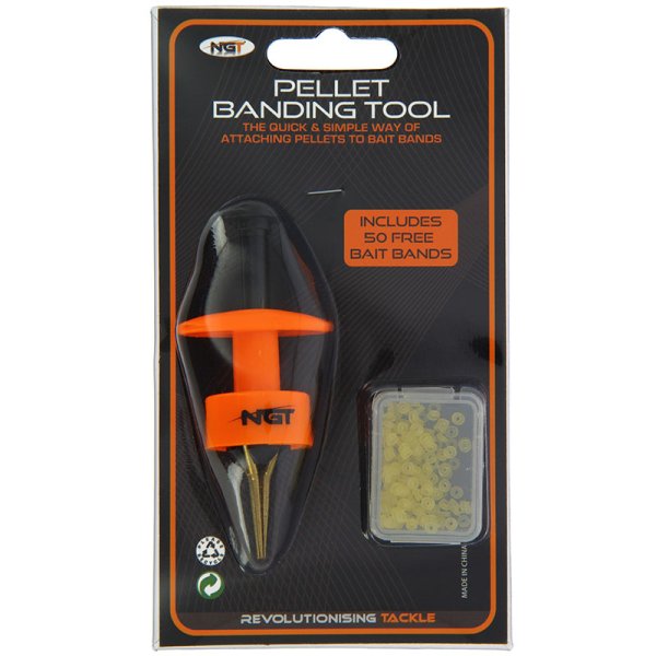 NGT Method Feeder Pelletband Zange inkl. 50 Bait Bands – Pelletzange für Köderbänder