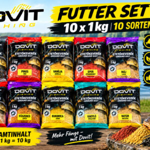 Dovi Karpfenfutter 10kg. verschiiedene Aromen mit 1 kg  Angelnfutter Grundfutter
